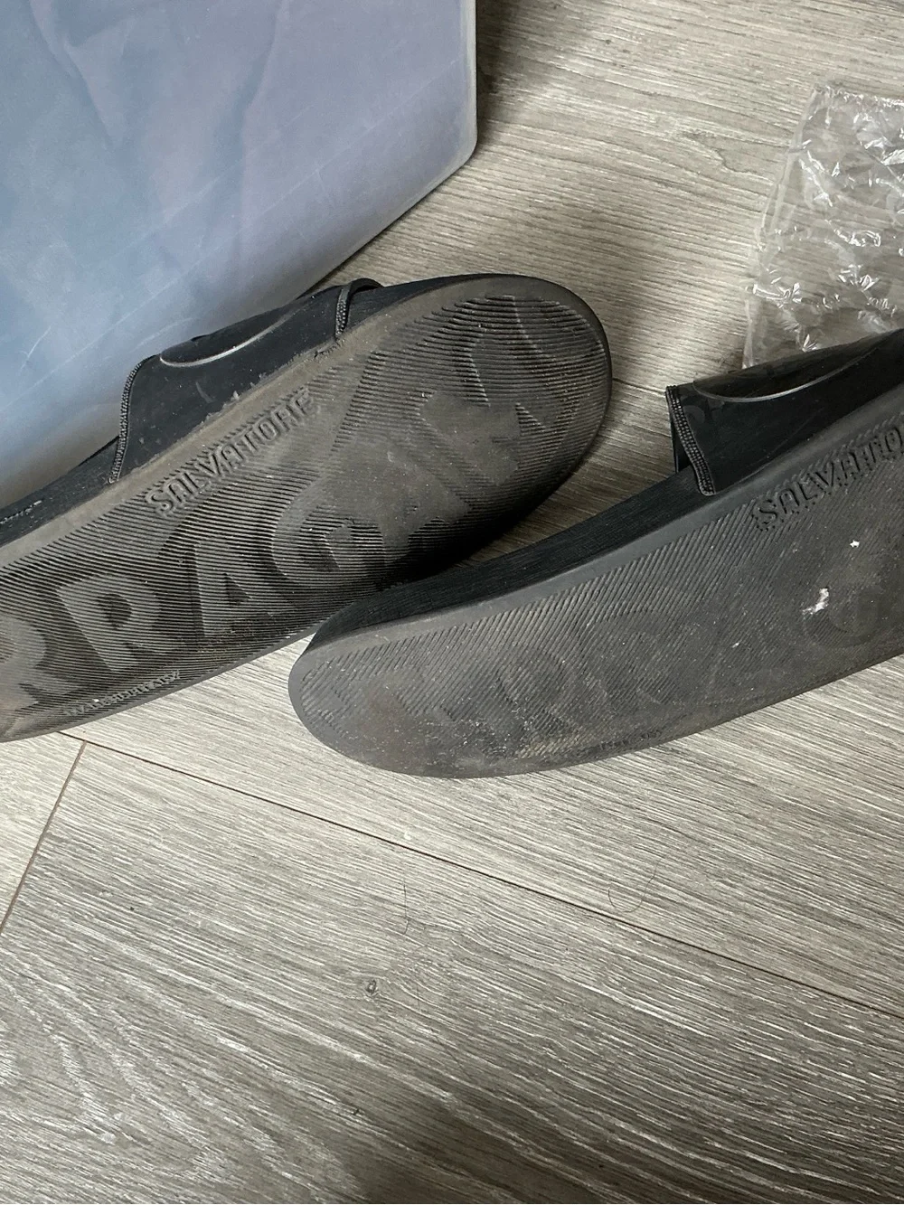 Salvatore Ferragamo Black Monogram Slide Sandals